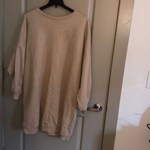 Tan long sleeve shirt dress